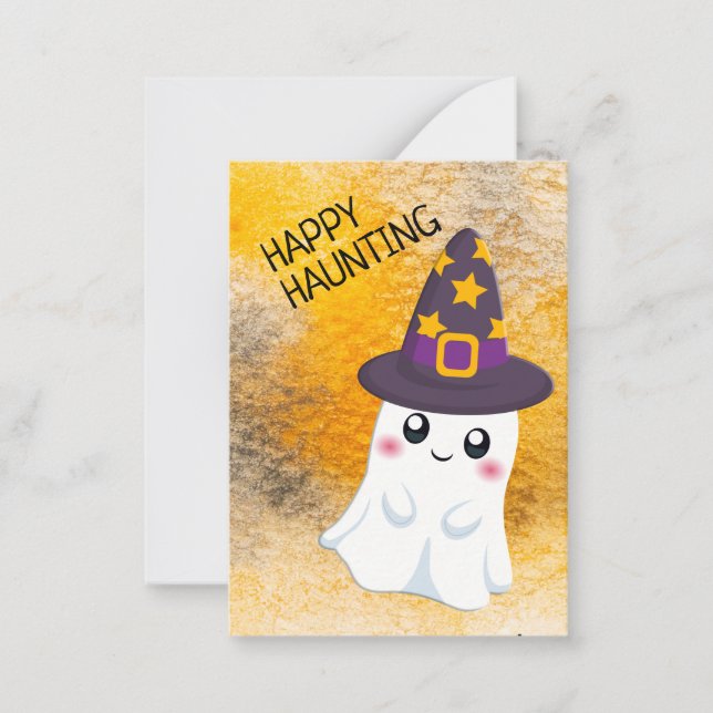 Cute Ghost Happy Haunting Halloween Classroom  Card (Front)