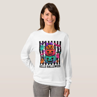 Cute Ghost " Hello Halloween" T-Shirt