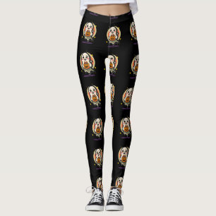 Cute Ghost Holding Pumpkin Candy Bucket Retro Hall Leggings