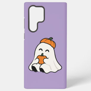 Cute Ghost Holding Pumpkin - Kawaii Halloween Samsung Galaxy Case