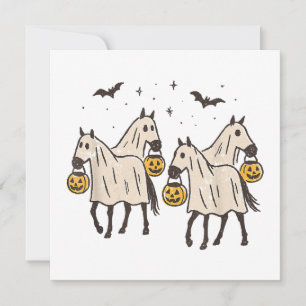 Cute Ghost Horses Halloween Trick or Treat  Invitation