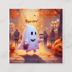 Cute ghost, hurry to the party Mug Square Business Card