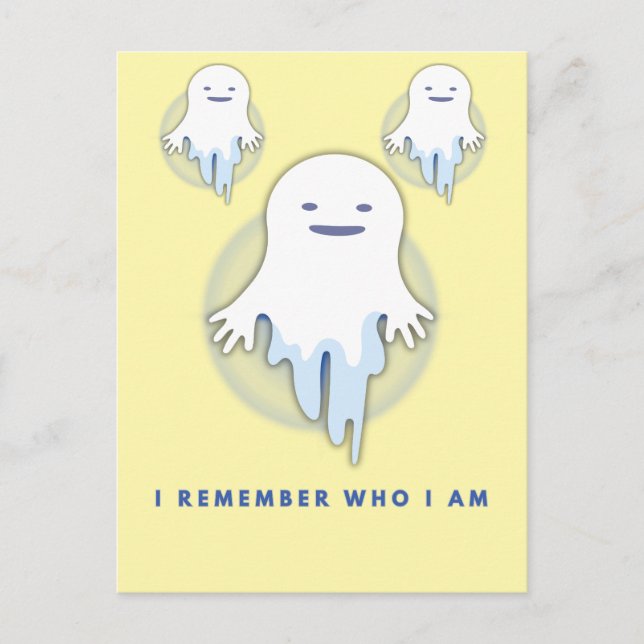 Cute Ghost – I Remember Who I Am Postcard (Front)