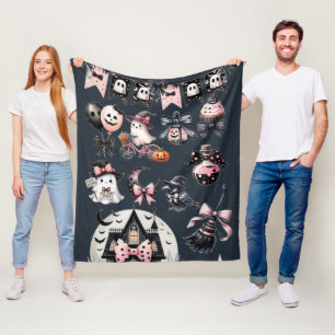 Cute Ghost in the Halloween Fleece Blanket