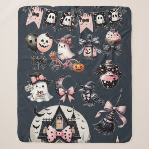 Cute Ghost in the Halloween  Sherpa Blanket
