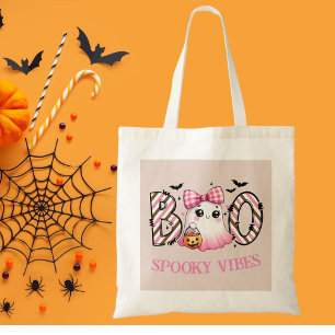 Cute Ghost Kids Halloween Tote Bag