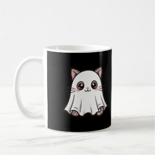 Cute Ghost Kitten Halloween Coffee Mug
