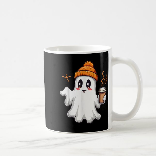 Cute Ghost Lace Toddler Ghost Pumpkin Ice Coffee H Coffee Mug (Right)
