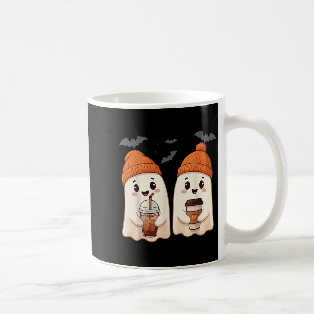 Cute Ghost Lace Toddler Ghost Pumpkin Ice Coffee H Coffee Mug (Right)