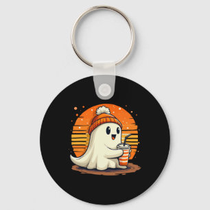 Cute Ghost Lace Toddler Ghost Pumpkin Ice Coffee H Keychain
