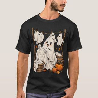 Cute Ghost Laundry Halloween T-Shirt
