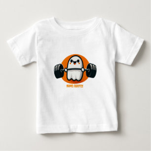 Cute Ghost Lifting Weights Baby T-Shirt