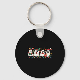 Cute Ghost Lights Tree Cake Merry Christmas Funny  Keychain