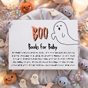 Cute Ghost Little Boo Baby Shower Books for Baby Enclosure Card
