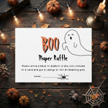 Cute Ghost Little Boo Baby Shower Diaper Raffle