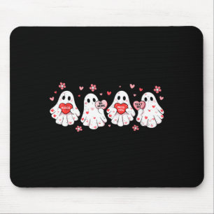 Cute Ghost Love Hearts Valentines Day Womens Teens Mouse Pad
