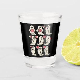 Cute Ghost Lover Heart Valentines Day Funny Couple Shot Glass