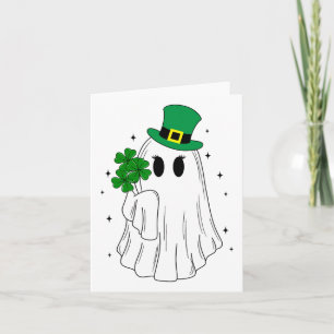Cute Ghost Lucky St Patrick's Day Costume Boujee B Card
