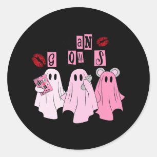 Cute Ghost Mean Ghouls Fun Halloween Costume Spook Classic Round Sticker