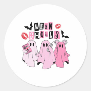 Cute Ghost Mean Ghouls Fun Halloween Costume Spook Classic Round Sticker