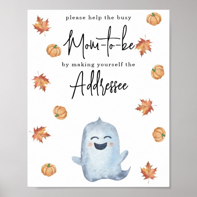 Cute ghost - Mom to be addressee Poster (Front)