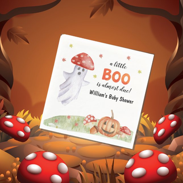 Cute Ghost Mushroom Halloween Baby Shower Napkin (Cute Ghost Mushroom Halloween Baby Shower Napkins)
