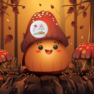 Cute Ghost Mushroom Halloween Fall Baby Shower 1 Inch Round Button