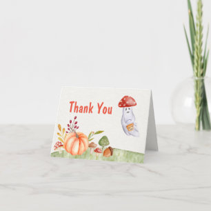 Cute Ghost Mushroom Halloween Fall Baby Shower Thank You Card