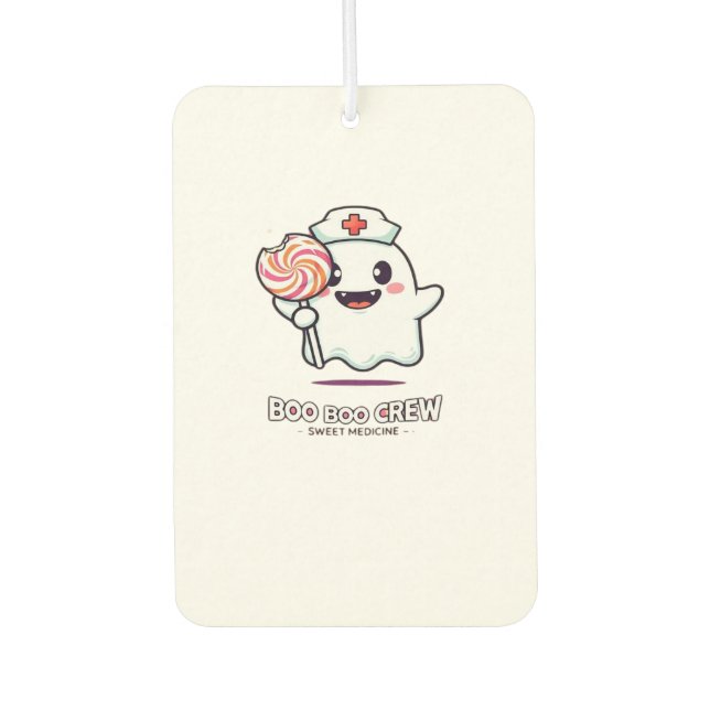 Cute Ghost Nurse Boo Boo Crew Halloween Classic T- Air Freshener (Front)