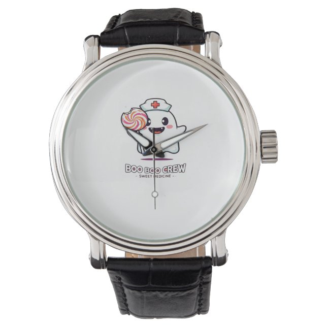 Cute Ghost Nurse Boo Boo Crew Halloween Classic T- Watch (Front)