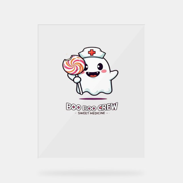 Cute Ghost Nurse Boo Boo Crew Halloween classique  (Recto)