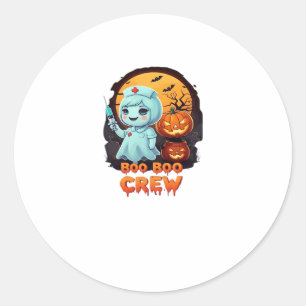 Cute Ghost Nurse - Boo Boo Crew Halloween Fun Clas Classic Round Sticker