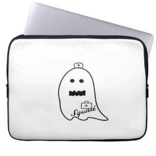 Cute Ghost Nurse Halloween Hand drawn Hospital Sta Laptop Sleeve