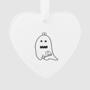Cute Ghost Nurse Halloween Hand drawn Hospital Sta Ornament