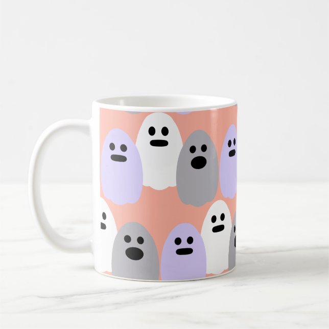 Cute Ghost Pastel Coffee Mug (Left)