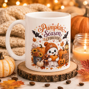 Cute Ghost Personalized Pumpkin Season Forever Mug