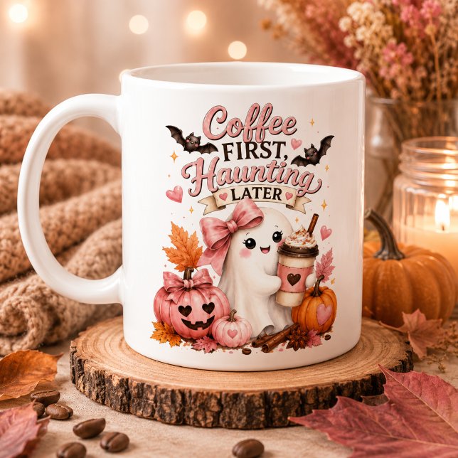 Cute Ghost Personalized Pumpkin Season Mug (Creator Uploaded)