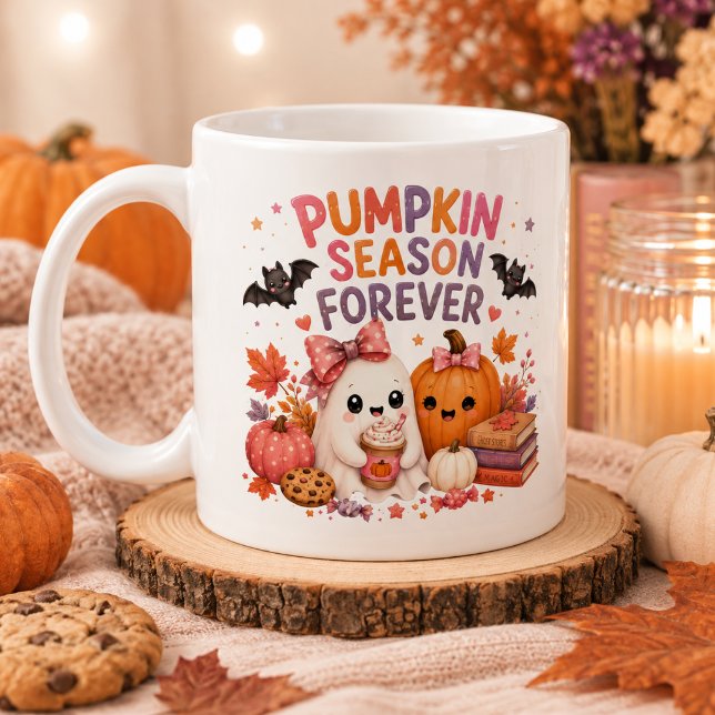 Cute Ghost Personalized Pumpkin Season Mug (Creator Uploaded)