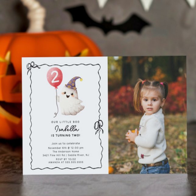 Cute Ghost Photo Birthday Invitation (Creator Uploaded)