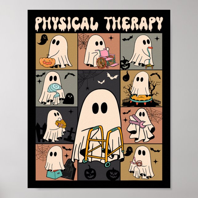 Cute Ghost Physical Therapy Pt Physical Therapist  Poster (Front)