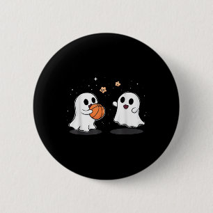 Cute Ghost Playing Basketball Funny Halloween  2 Inch Round Button