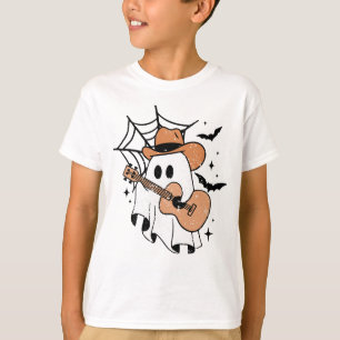 Cute Ghost Playing Guitar Funny Halloween Guitar T-Shirt