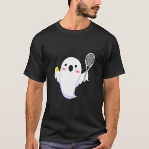 Cute Ghost Playing Tennis  Halloween Tennis Ghost T-Shirt