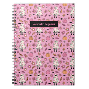 Cute Ghost Pumpkin Halloween Notebook
