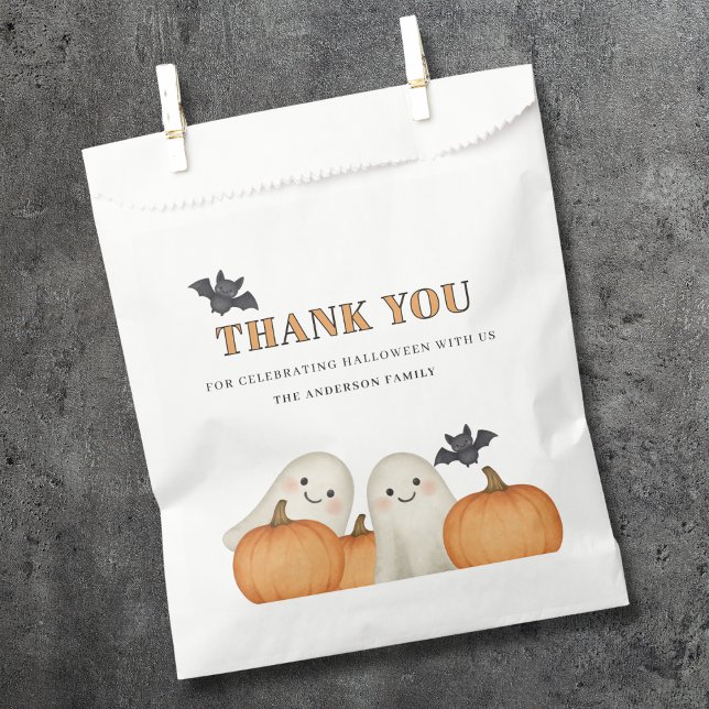 Cute Ghost Pumpkin Halloween Thank You  Favour Bag (Creator Uploaded)