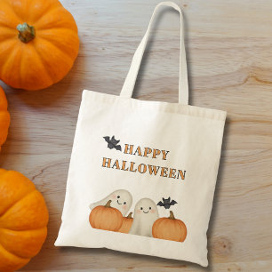 Cute Ghost Pumpkin Halloween  Tote Bag