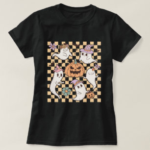 Cute Ghost Pumpkin Retro Halloween T-Shirt
