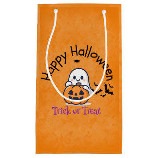 Cute Ghost & Pumpkin Trick or Treat Small Gift Bag