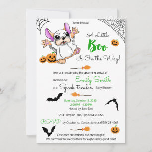 Cute ghost pumpkins Halloween Baby Shower Invitation