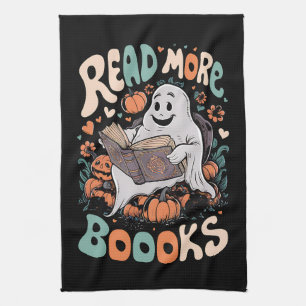 Cute Ghost Read More Books Teacher Halloween  Kitchen Towel